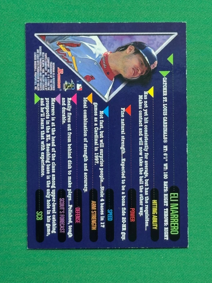 1998 Bowman Baseball Scout's Choice #SC8 Eli Marrero - Image 2 of 2