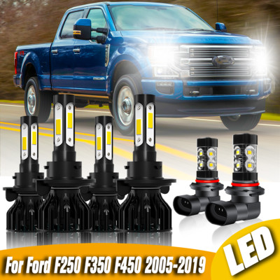For Ford F250 F350 F450 2005-2019 Super White LED Headlight Fog Light Bulbs