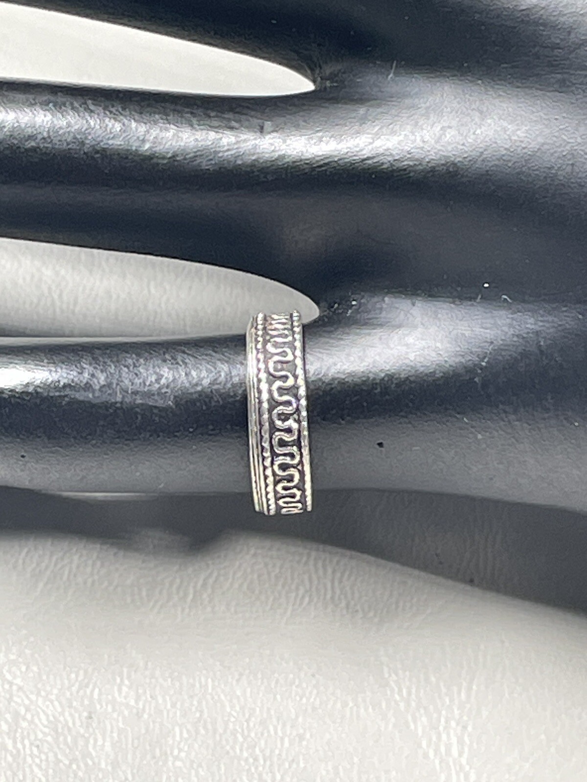 925 STERLING SILVER WAVE PATTERN TOE RING SIZE 4 … - image 2