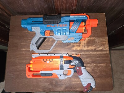 NERF Zombie Strike HammerShot Dart Gun  NERF Elite 2.0 Commander Blaster QTY2