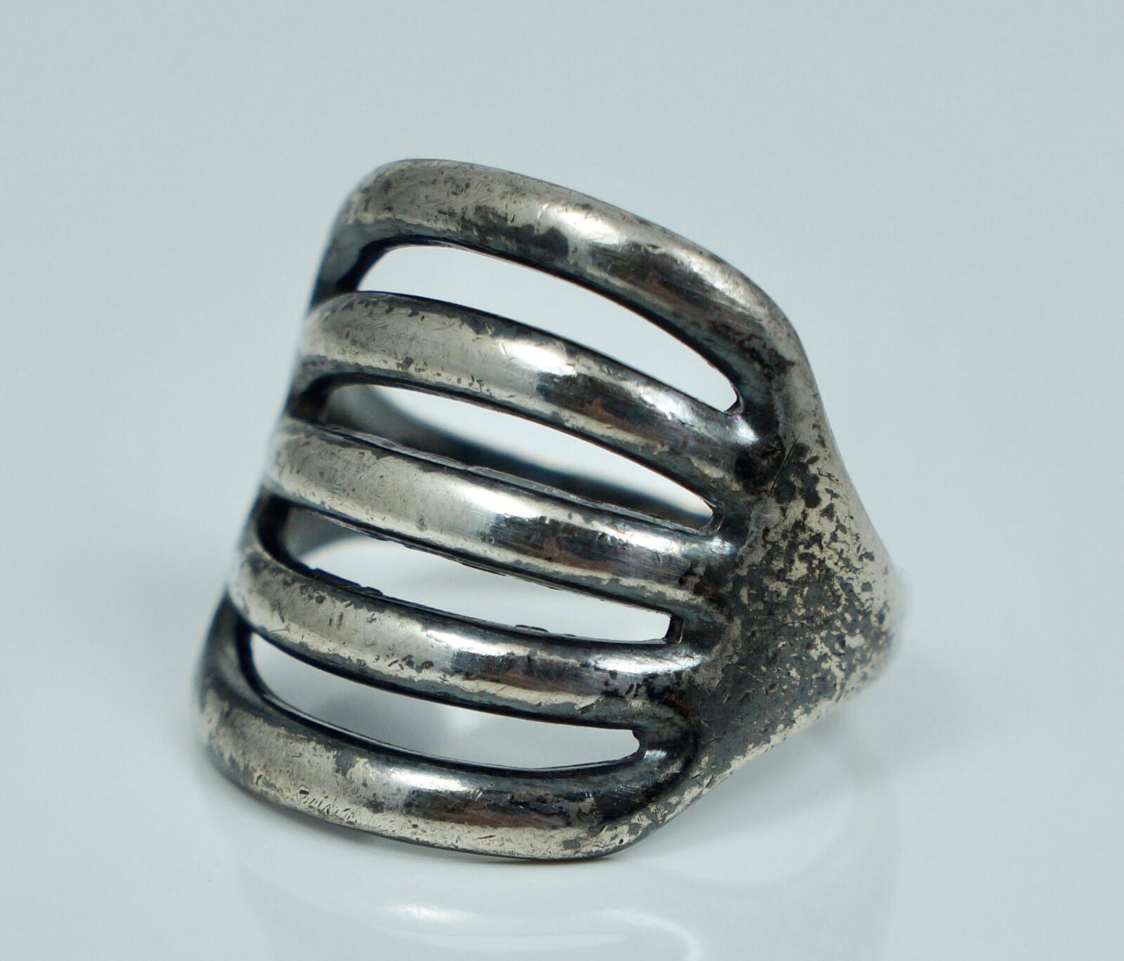 Sterling Bell Trading Post Modernist Split Band R… - image 1