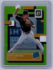 2022 Donruss Optic Lime Green Prizm RC Rookie Pirates #93 Hoy Jun Park