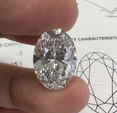 2 CT Shape Oval  Cut White   Colour D Grade VVS1 + 1 Free Gift