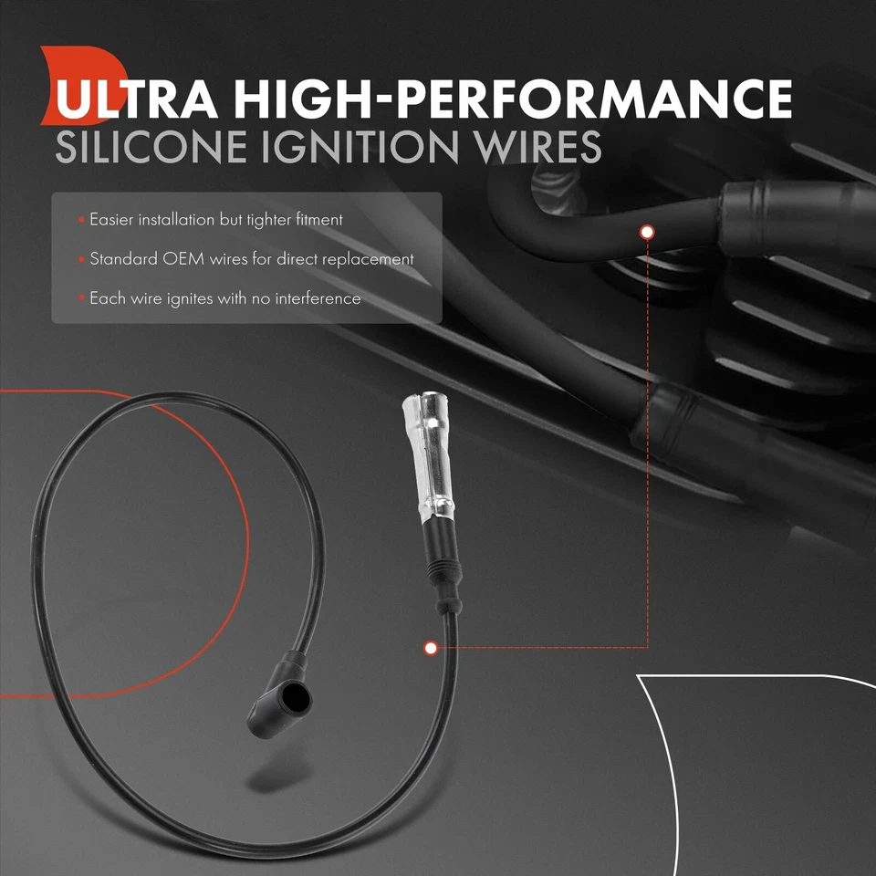 Juegos de cables de bujías de 9 piezas para Mercedes-Benz 380SE 1980-1985 380SL 500SEC 500 SL Foto 3 de 4