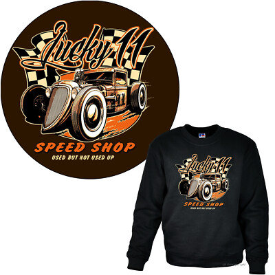 Sweatshirt Hot Rod Auto-Motiv  SpeedShop US-Car Oldtimer Garage Biker *1111 bl
