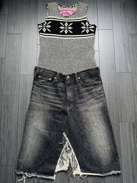 JUNYA WATANABE COMME des GARCONS MAN knit docking denim skirt size S Used JP
