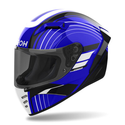 AIROH Connor Achieve Full Face Helmet White Blue Black Glossy