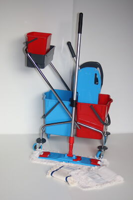 CleanSV  Wischset chrom Laschenmop 40 cm Lamo, Ablage + 5 L- Eimer, Reinigungswa