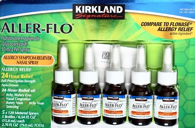Kirkland Aller-Flo Nasal Spray Fluticasone 50mcg Flonase Allergy Relief, 15.8 mL