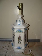 Vtg '76 CASUAL Lamps of California Ceramic French Motif Hexagonal Table LAMP