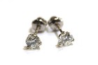 New GIA 14k white gold .70ct SI1 J round diamond Martini stud earrings screwback — photo 1