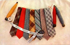 Handwoven Neckties Sugar River Fabrics Inc North Newport New Hampshire Postcard