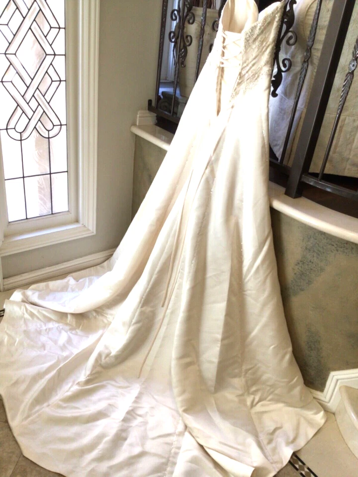 Maggie Sottero MEMORIES NUEVO Vestido de Novia Vestido de Novia Corsé Cordones 8 Champagne Foto 3 de 4