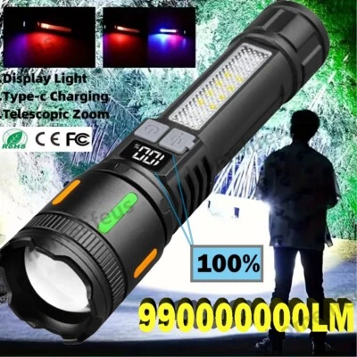 MARKENLOS Taschenlampe LED Aufladbar USB Super Hell Taktisches Fackel Lumen Akku DHL