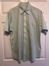 brooks brothers shirt, 17, Green Check, Regular Fit, Non-iron, Cotton