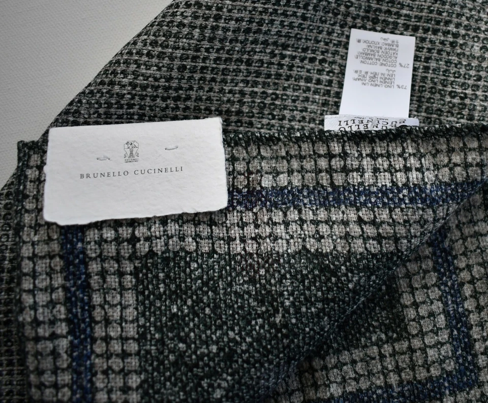 Pañuelo cuadrado de bolsillo BRUNELLO CUCINELLI NUEVO CON ETIQUETAS auténtico Foto 4 de 4