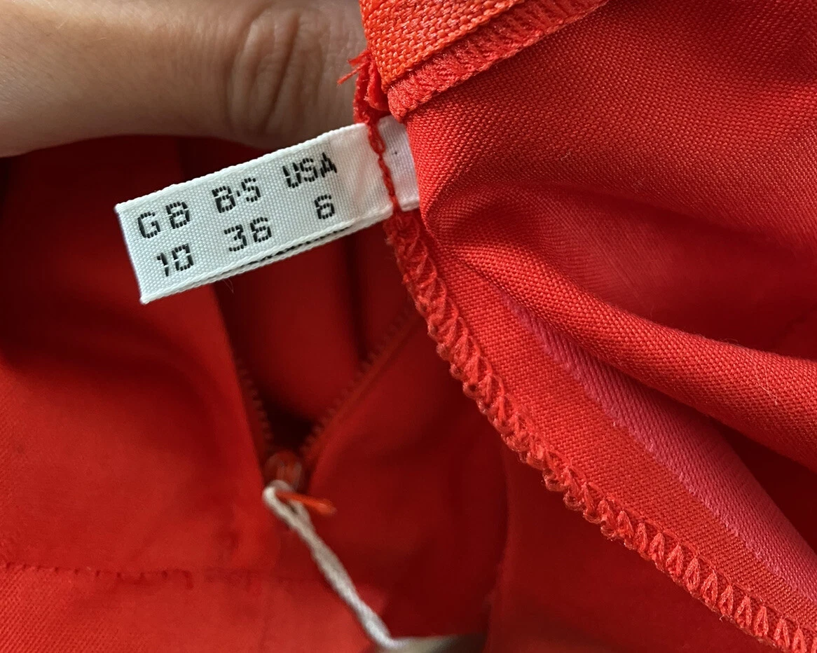 Abito rosso Moschino vintage Deadstock anni '80 con cerniera arricciacapelli