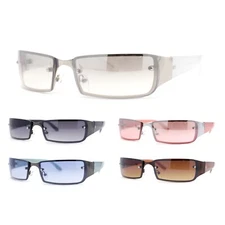 90s Classic Narrow Rectangle Designer Rimless Luxury Fashion Sunglasses