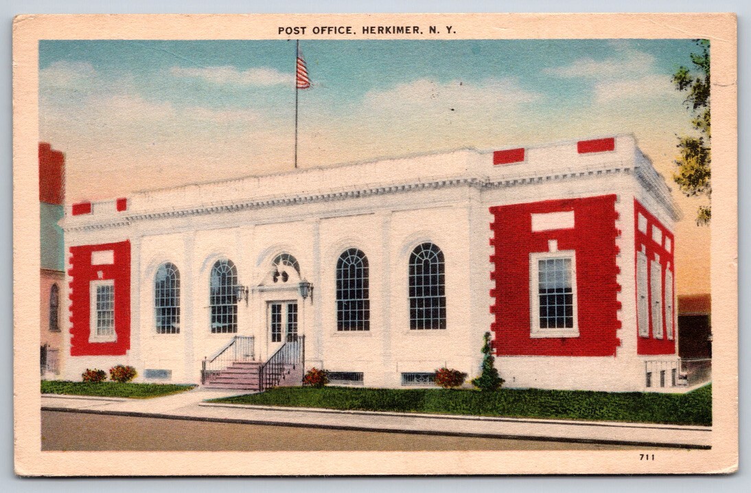 Postcard Herkimer NY Post Office Linen Posted 1940 eBay