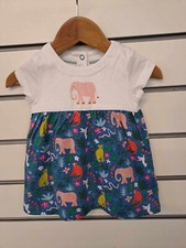 BABY BODEN JUNGLE PRINT JERSEY DRESS AGE 0 - 3 MONTHS NEW (ref 602) SALE