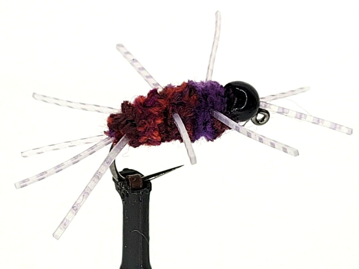 3 Tungsten Bead Girdle Bugs - Pat's Rubber Legs Stone Fly Nymphs For Fly Fishing