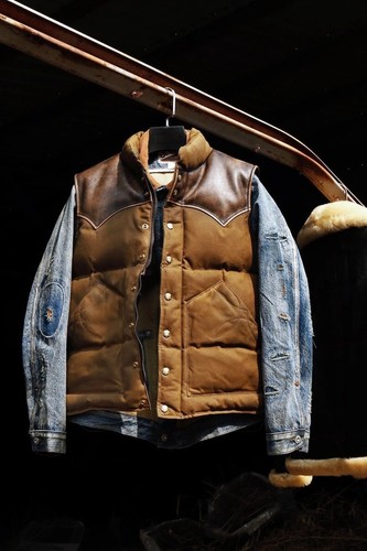 Men's Brown Suede and Sheepskin NAPA Leather Vest Coat - Picture 2 of 5