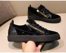 Ankle Flat Platform Casual Mens Double-zip Board Fashion Lace Up Shoes 2025
