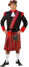 Schotte Schottenkostüm Schottenrock Jacke Rock Mütze Hut Dudelsack Kostüm Herren
