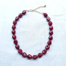 Kenneth J Lane KJL Burgundy Red Necklace 20"