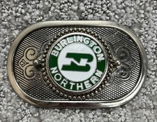 Vintage Burlington Northern Belt Buckle Silve...