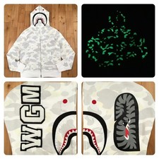 Glow in the dark BAPE City camo shark full zip hoodie A Bathing Ape Size M