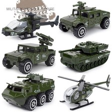 6PCS Military Vehicle Playset Diecast Tank Helicopter Armored Vehicles Toy Gifts
