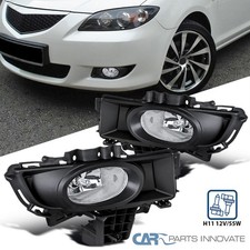 Fits 2007-2009 Mazda 3 Bumper Fog Light Sedan H11 Bulb W Wires Switch 07-09