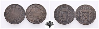 LUXEMBURG 10 centimes LOT 2x münzen William III (1849 1890) Luxembourg