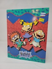 Vintage NICKELODEON RUGRATS 3 Hole Binder Pocket Folder Tommy Chuckie 1997.RARE