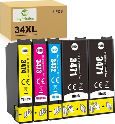 Drucker Patronen für Epson 34 XL WorkForce Pro WF-3700 WF-3720 3725 T3471-GI3474