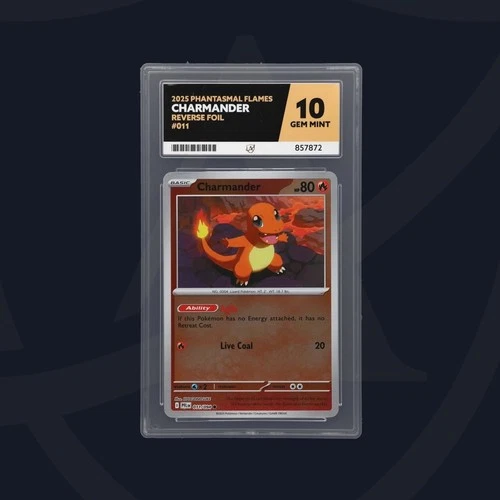 Pokemon ACE 10 GEM MINT Charmander Rev Foil 011/094 Phantasmal Flames 2025