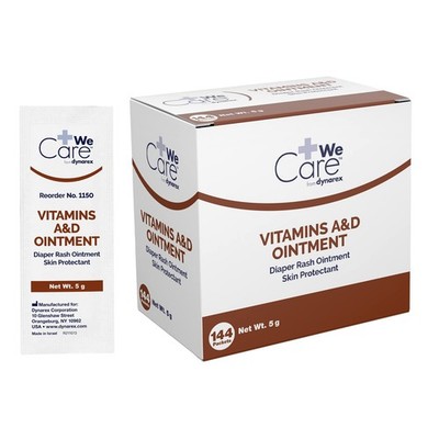 Dynarex Vitamins A & D Ointment, Vitamin A and 0.18 Ounce (Pack of 144) 