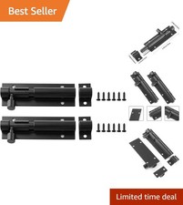 Child-Proof 3 Inch Barrel Bolt Latch - 2 Pack Heavy-Duty Door Security Locks