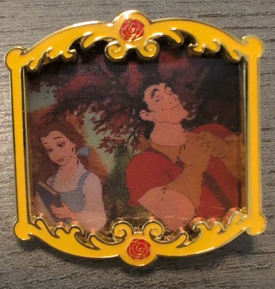 Loungefly Disney Beauty and the Beast Lenticular BlindBox Pin Belle & Gaston NEW