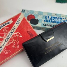 Drueke Spartan Chess & Halsam American Checkers Vintage Game Lot Retro MCM Trave
