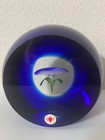 Beranek Czech Blue Floral MAGNUM 6 1/4" Art Glass Paperweight  — photo 1