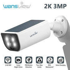 Wansview 2K 3MP Solar Security Camera Outdoor WiFi, AI Motion,Color Night Vision