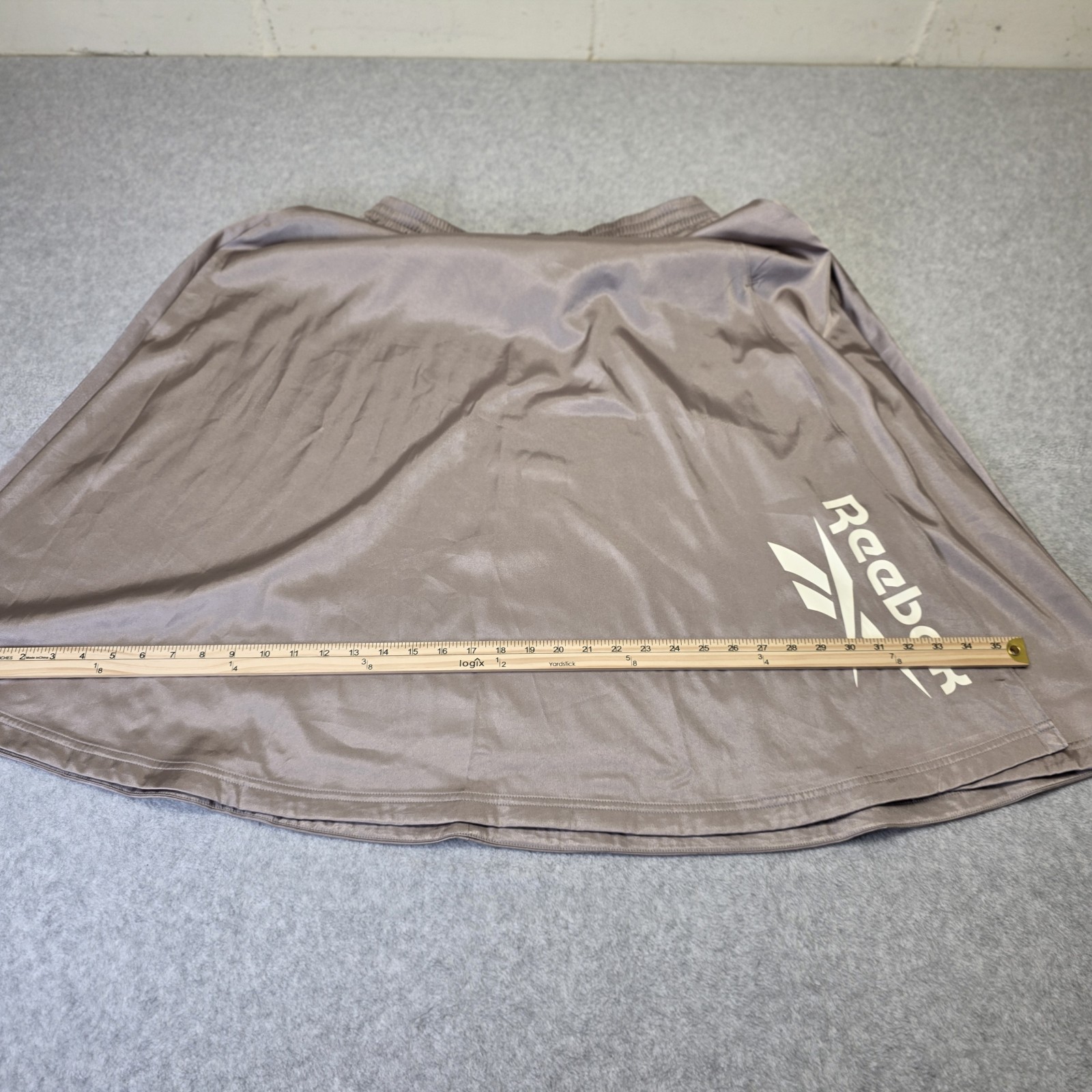 Reebok Womens Classic Solid Midi Skirt Beige Large A-line Athleisure Monochrome image 7