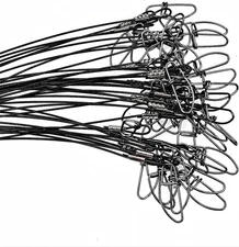 30pcs Fishing Wire Leaders Heavy Duty no, Black Leader-30pcs 