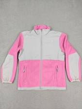 The North Face Jacket Girls Large Pink Colorblock Fleece Full Zip Pockets Casual