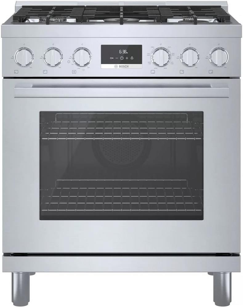 Bosch 800 Series HDS8055U 30" Freestanding Dual Fuel Range Stainless Steel Pics