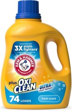 "ARM & HAMMER Plus OxiClean Ultra Stain Fighters Liquid 74 Loads, 96.2 Fl Oz 0.13 per gallon