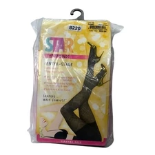NEW Star Power By SPANX Center Stage Diamond Daze Shaping Tights Black Size C