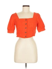 Love, Whit by Whitney Port Women Orange Short Sleeve T-Shirt M